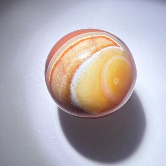 Carnelian‎ Agate Crystal Marble Sphere (#7) - Picture 7 of 10